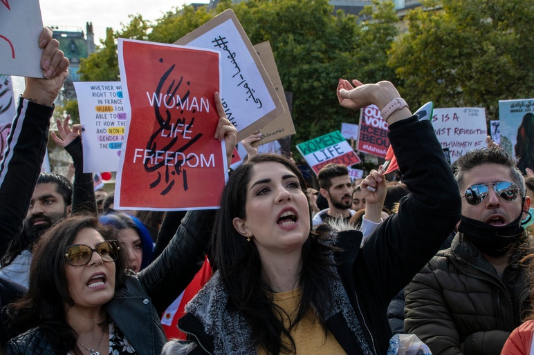 Iran London protest Mahsa Amini 01 10 2022 Shutterstock 2209156037