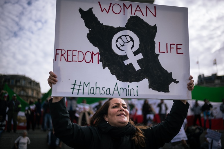 Iran Mahsa Amini London demo 10 Oct2022 shutterstock 2213910301