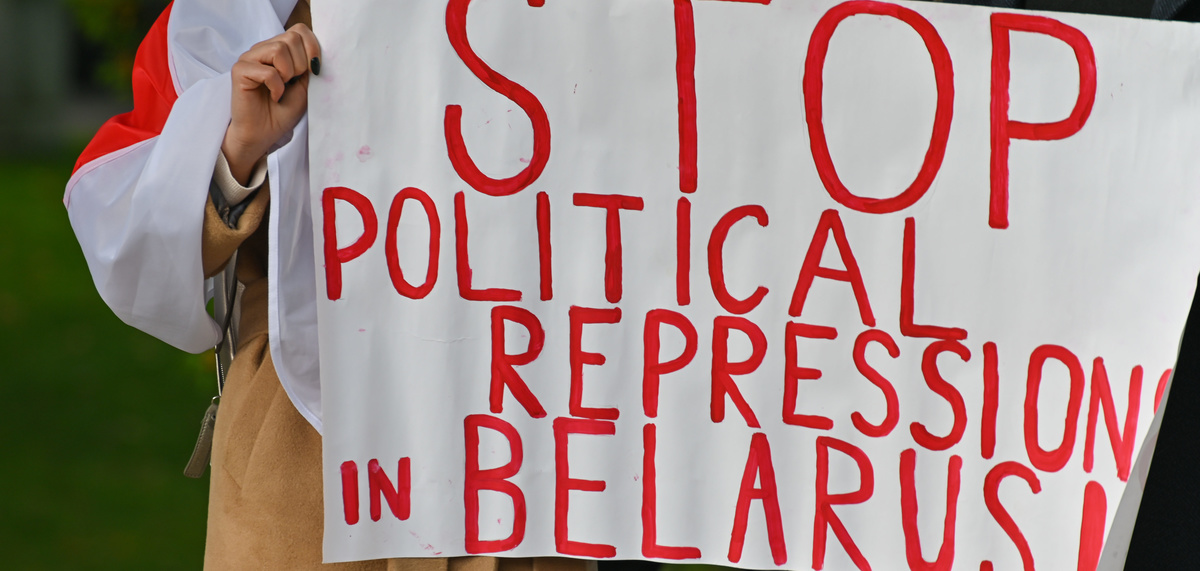 Shutterstock 1835323669 Free Belarus the rally in Solidarity with Belarus Demanding the release of political prisoners Embassy of Belarus in Riga