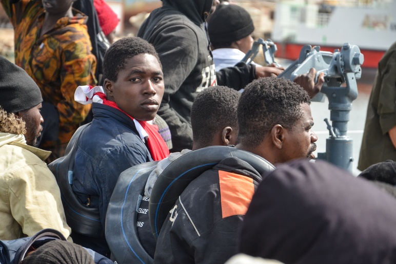 The Tunisian National Guard intercepted migrant boats trying to cross the Mediterranean before turning the migrants over on the shores of the southern city of Sfax on 9 June 2023 shutterstock 2316742393