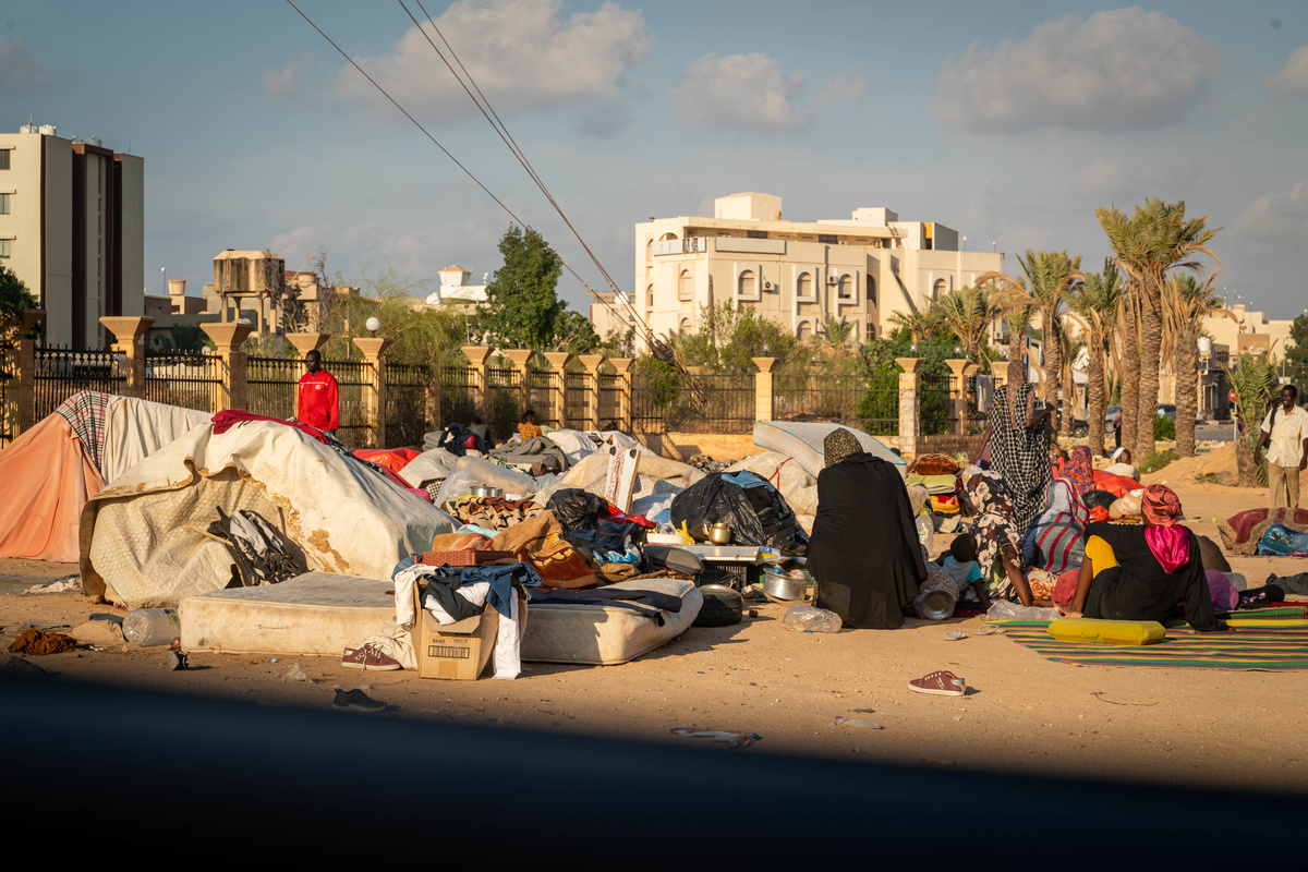 Refugees camping near UNHCR Tripoli Libya Abdelrhman Zayid
