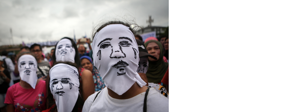 Extrajudicial Killings Covered faces Philippines